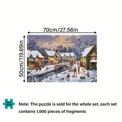 1000pcs Winter Village Puzzle Durable Thick Paper Jigsaw Puzzle