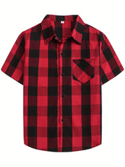 Toddler Girls Plaid Casual Blouse Top Kids Summer Clothes