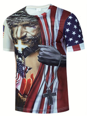 Men's American Flag Knight Astronaut Tee