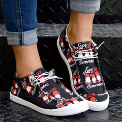 Women's Dwarf Cartoon Canvas Flat Shoes Lightweight Comfortable Walking
