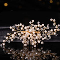 Silvery Pearl Crystal Wedding Hair Combs Hairpin Hair Accessories Bridal