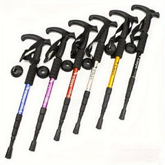 Aluminum Alloy Shock Absorber T-handle Mountain Walking Stick