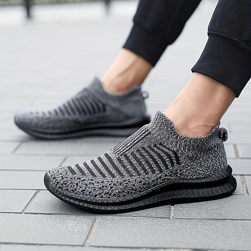 Women's Striped Walking Shoes Outdoor Slip-on Mesh Sneakers