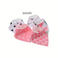 5pcs Baby Cotton Absorbent Bibs Newborn Feeding Bibs