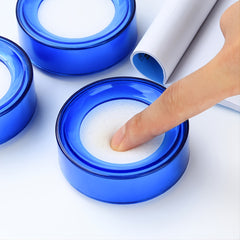 3 Pc Finger Wet Device Set Money & Wax Counting Sponge Jar & Bank Dip Box