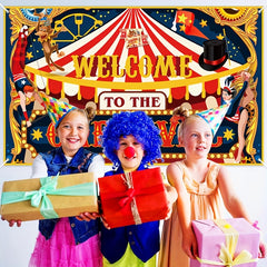 1pc Circus Decoration Welcome To The Carnival Banner Background