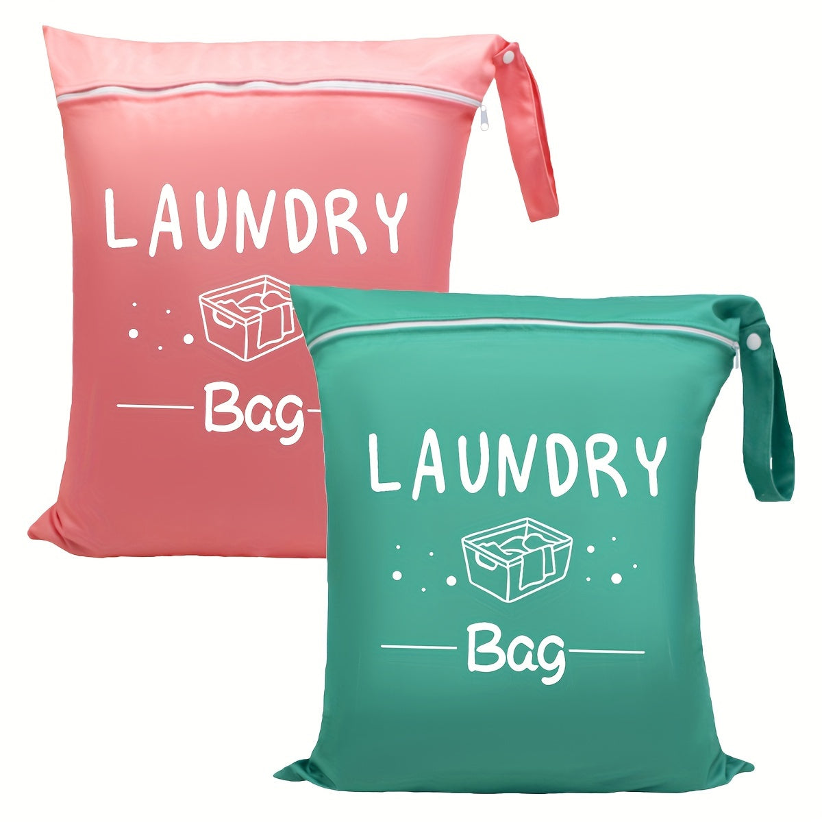 2pcs Large Travel Laundry Bag Wet Dry Washable Dirty Clothes Drawstring Bag