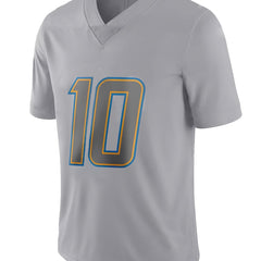 Men's Grey Football Jersey Embroidered V-Neck Shirt