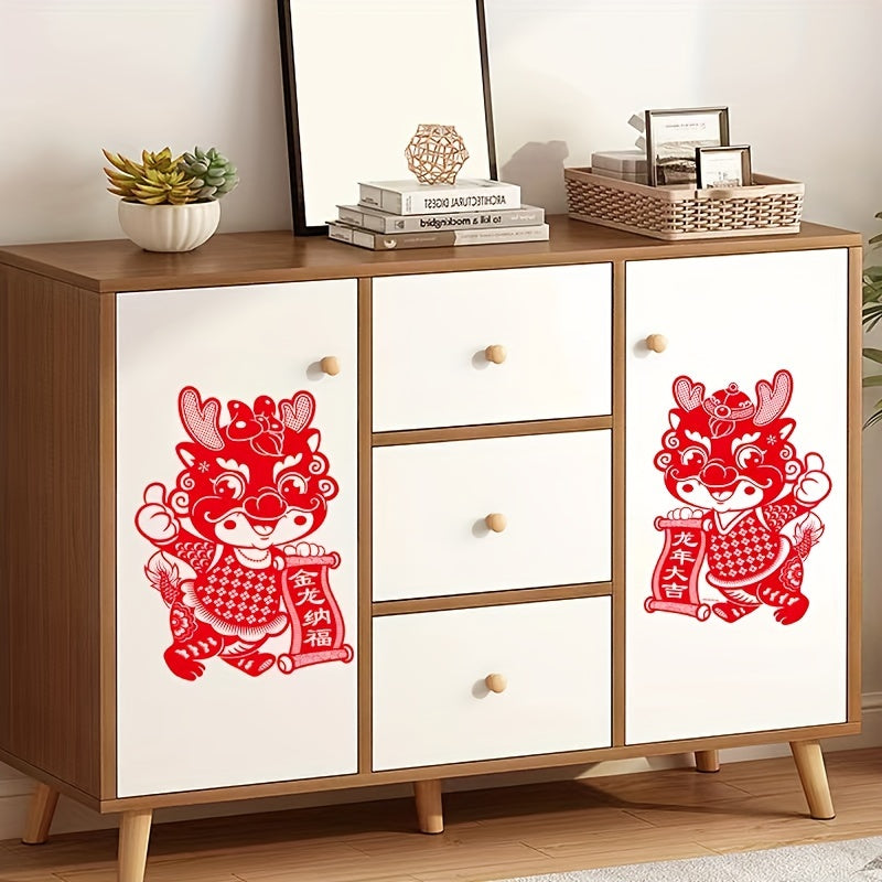 Electrostatic Flocking Zodiac Stickers - Year Of The Dragon