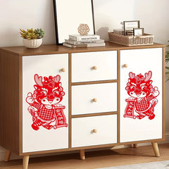 Electrostatic Flocking Zodiac Stickers - Year Of The Dragon