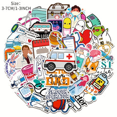 50Pcs Doctor Career Series Graffiti Stickers Waterproof Decorative Stickers