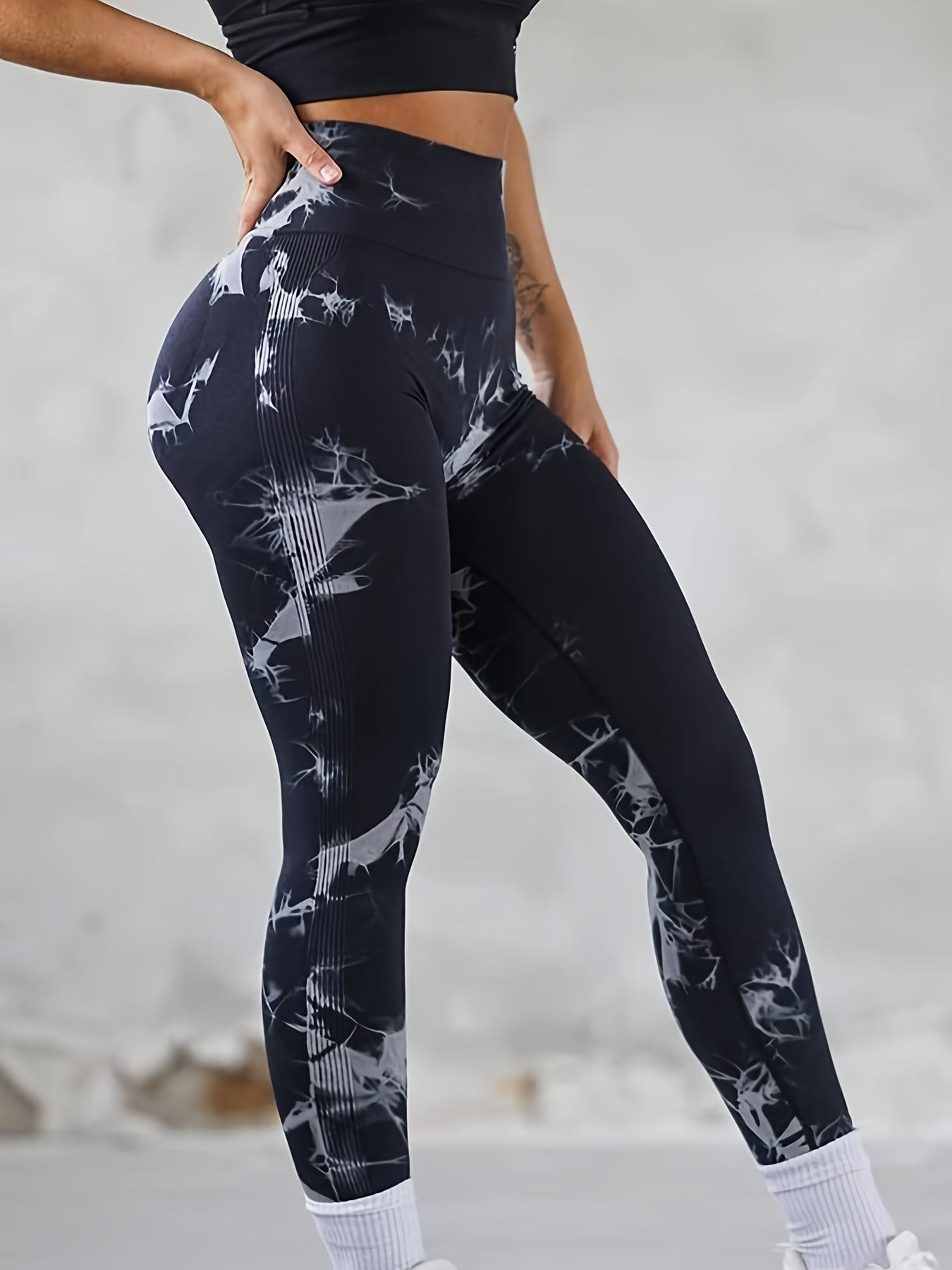 Tie Dye High Waist Yoga Pants Seamless Leggings & Scrunch Butt Lifting Tights