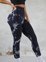 Tie Dye High Waist Yoga Pants Seamless Leggings & Scrunch Butt Lifting Tights