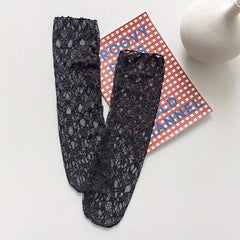 Floral Lace Mesh Socks Sweet & Mid Tube Socks Women's Stockings