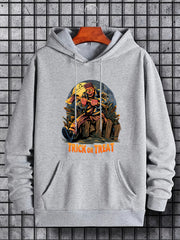 Men's Trick Or Treat Print Hoodie Active Breathable Drawstring