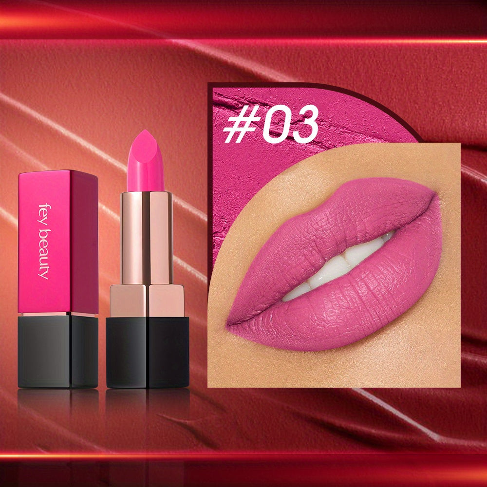 6 Colors Glitter Finish Matte Lipstick Waterproof Smudge Proof