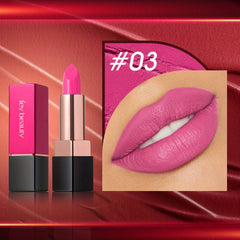 6 Colors Glitter Finish Matte Lipstick Waterproof Smudge Proof