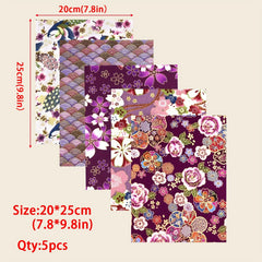 5pcs 19 81 24 Cotton Craft Fabric Bundle Squares Patchwork Cotton Wrapping Cloth