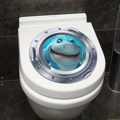 3D Diving Mirror Shark Toilet Sticker Self-adhesive Decal