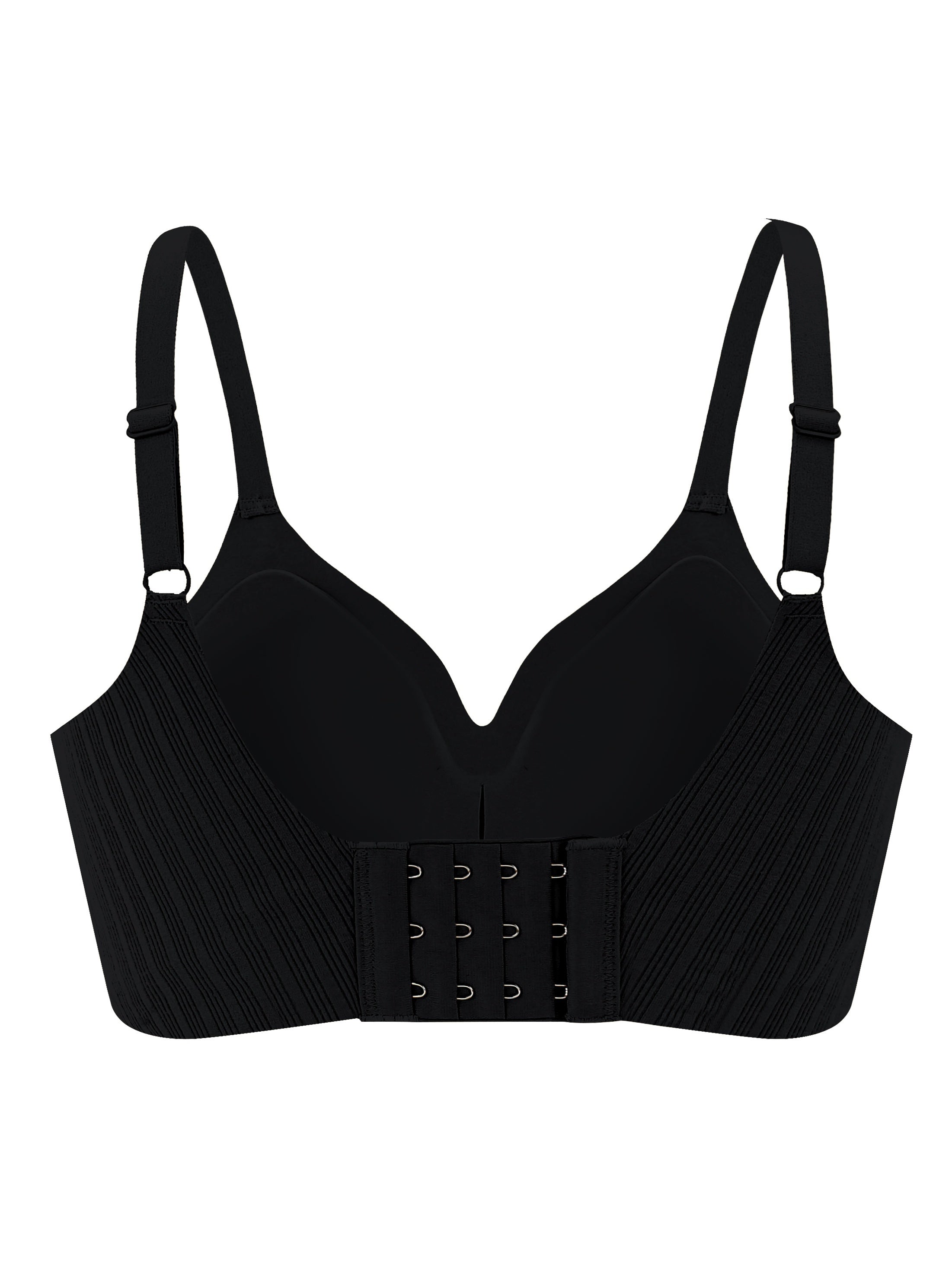 Push Up Striped Side Bra Soft and Comfortable Solid Lingerie