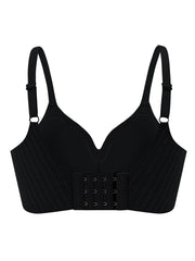 Push Up Striped Side Bra Soft and Comfortable Solid Lingerie