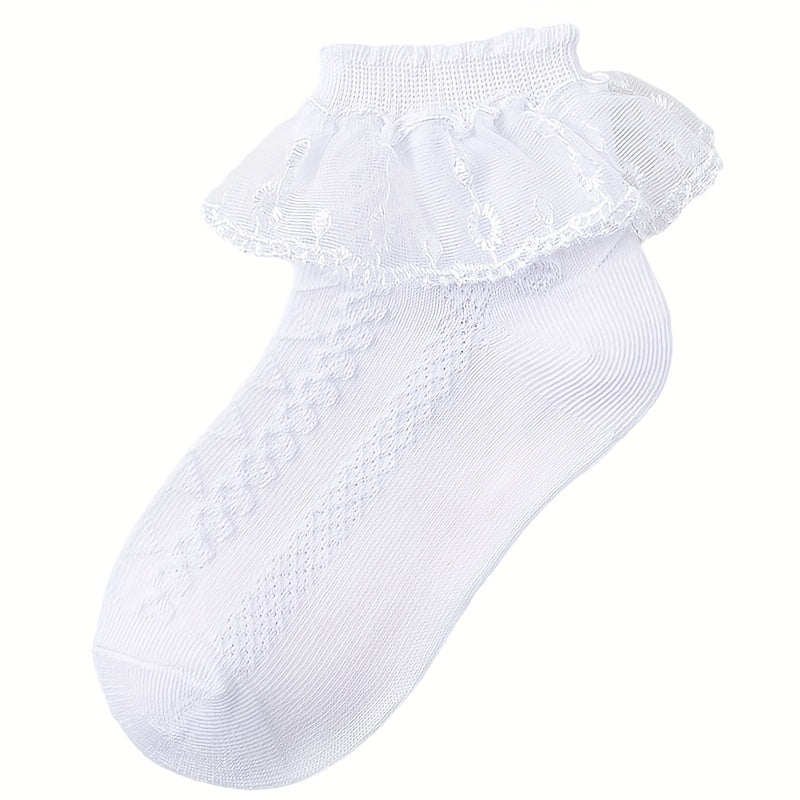 6 Pairs Multicolor Mesh Dance Princess Lace Short Socks Girls