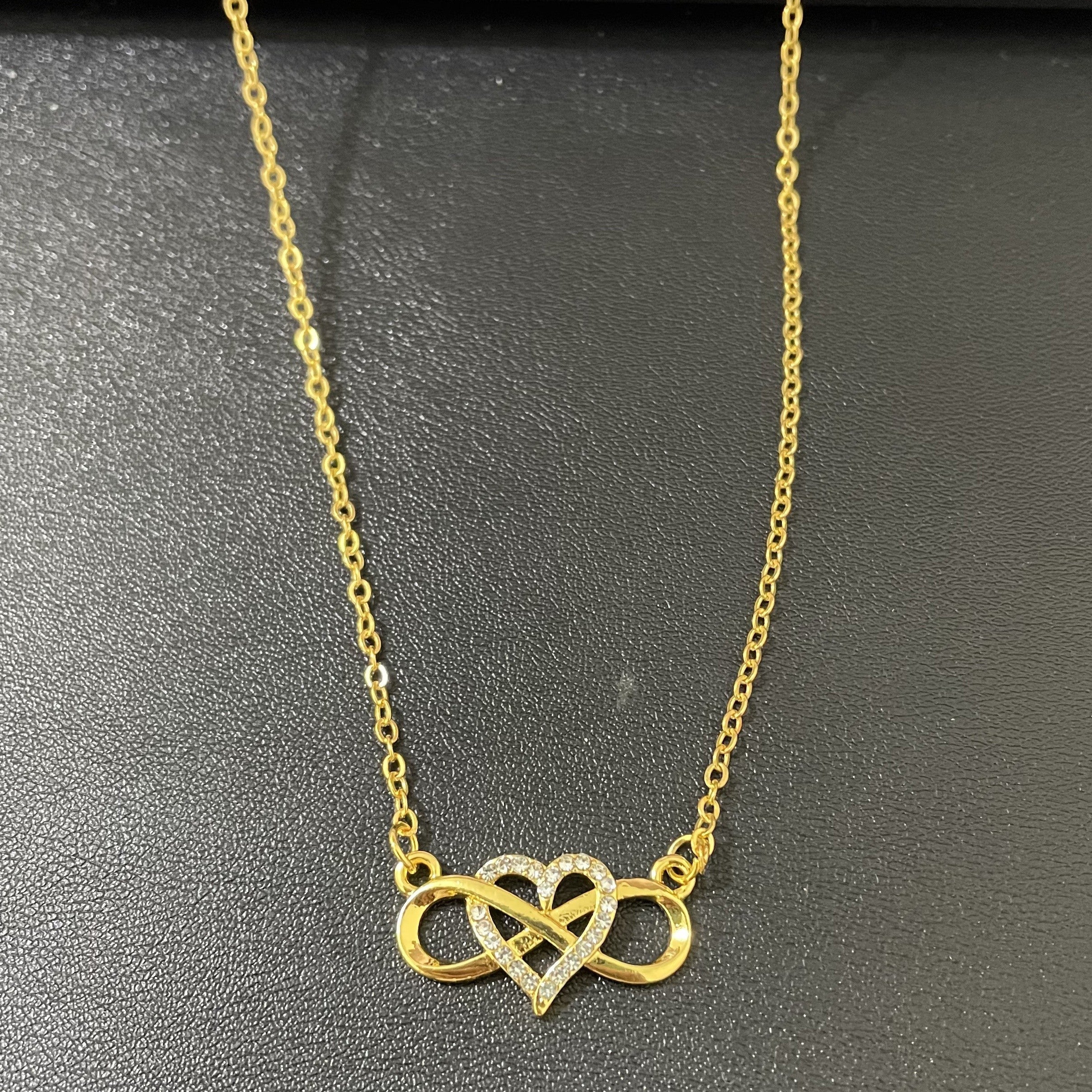 Heart Infinity Ring Pendant Necklace For Women