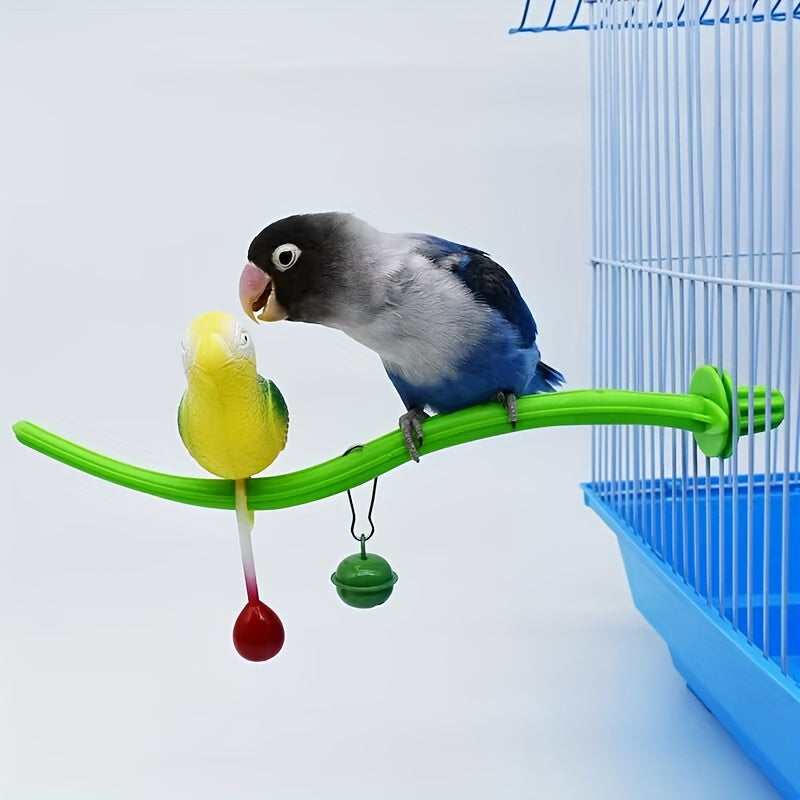 Parrot Toy Standing Pole Companionship Dummy Bird Bells Chewing Relaxing