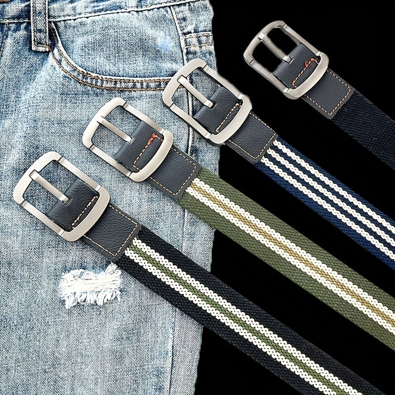 Canvas Belt Woven Pin Buckle Belt Student Jeans Belt For Men