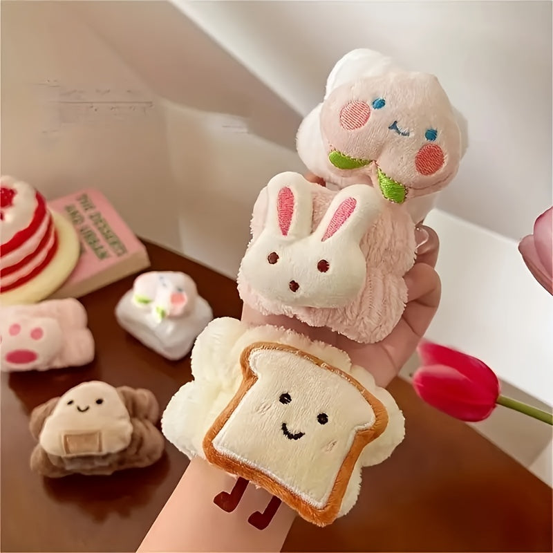 2pcs Cartoon Face Washing Wristbands Soft Absorbent Bath Wristband