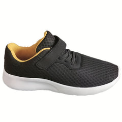 Kid's Mesh Running Shoes Hook Loop Fastener Breathable Shock Absorption Sneakers