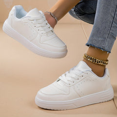 Faux Leather Flat Skate Shoes Non Slip Heighten Outdoor Sneakers