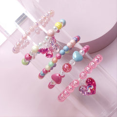 5pcs Butterfly Love Beaded Bracelet Set For Kids