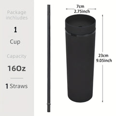 Large Capacity Acrylic Water Bottle with Straw for Travel