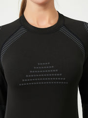 2pcs Thermal Underwear Set Long Sleeves Tops & Leggings Suit Women's Activewear