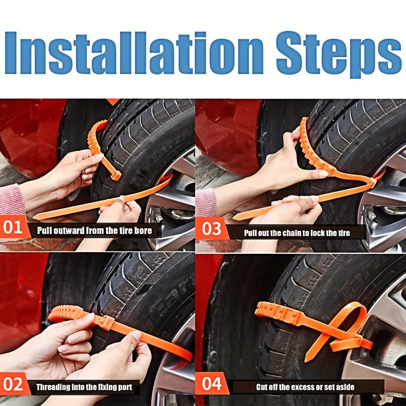 12pcs Snow Chain Wheel Tie Car Tire Chain Winter Snow Chain Non slip Plastic