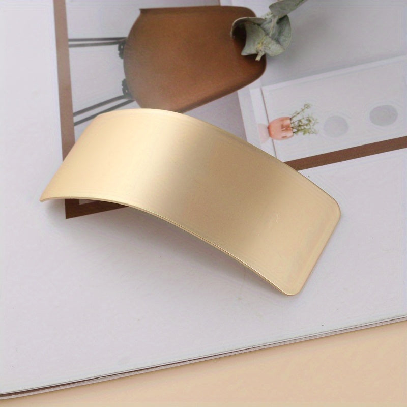 Women's Wide Brim Rectangular Metal Hair Clip