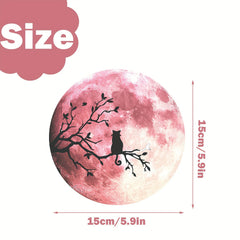 Luminous Moon and Cat Wall Sticker 5.9inch