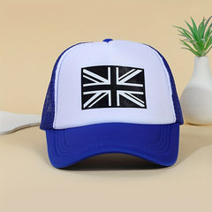 British Flag Trucker Hat Unisex Baseball Cap Lightweight Adjustable Sunscreen