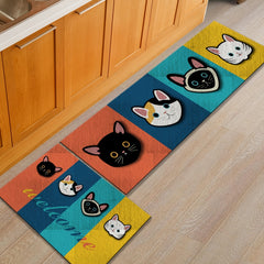 2pcs Kitchen Mat Anti Slip Polyester Carpet Absorbent Bath Mat