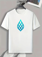 Abstract Drop Print Men's Comfy T shirt Active Slightly Stretch Tee
