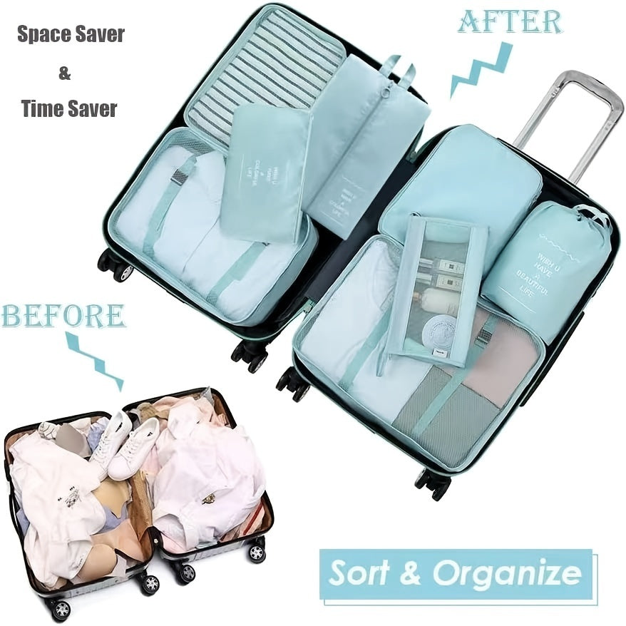 8pcs Packing Organizer Set Waterproof Storage Bag