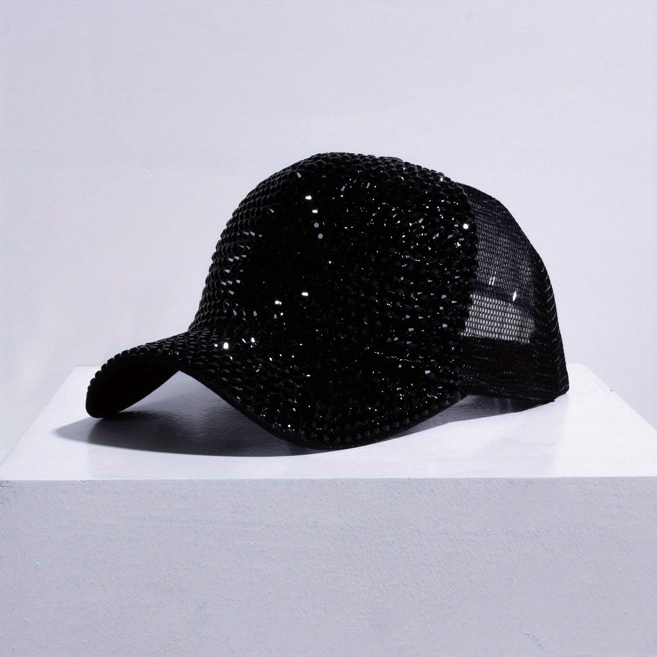 Rhinestone Mesh Trucker Hat Sparkly Baseball Cap