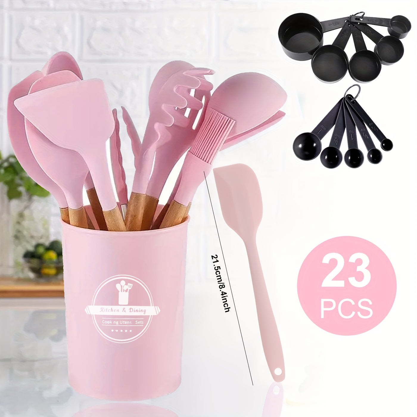 23pcs Cooking Utensils Set Silicone Cooking Tools in Colorful Storage Co