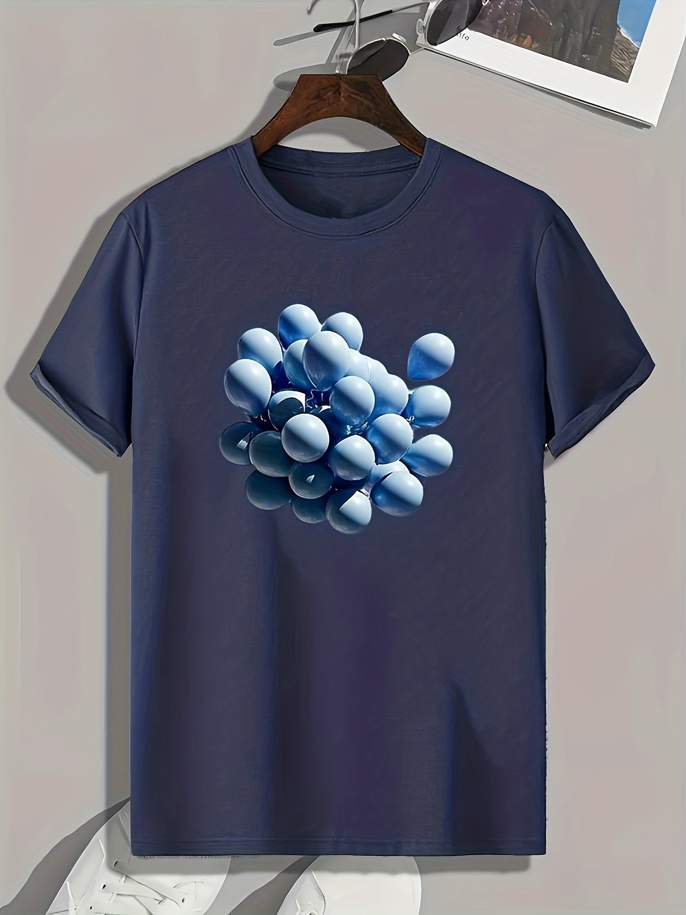 Balloon Pattern Print Men's Sports T-shirt - Outdoor Fitness Clothing