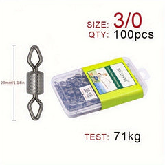 100pcs Fishing Swivel With Diamond Eye Fishing Line Connector