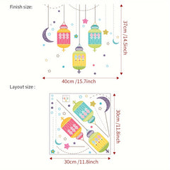 Ramadan Cartoon Pendant Lights Stars Moon Decoration Stickers