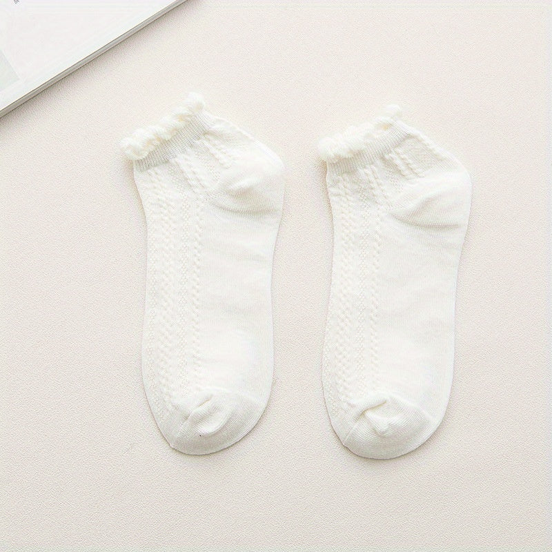 Soft Ruffle Socks Low Cut Short Women's Stockings