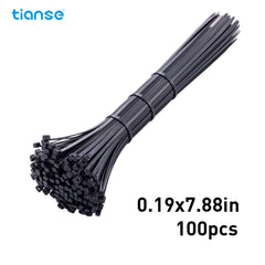 100pcs Self Locking Cable Zip Ties Nylon Cord Management Ties