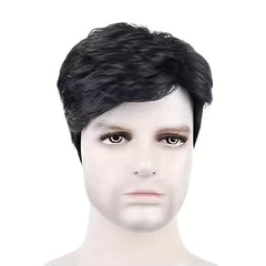 Men's Daily Wear Curly Short Fiber Hair Wig
